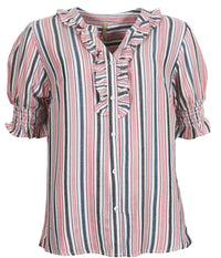 OFELIA JAKA SKJORTE I STRIBET PINK