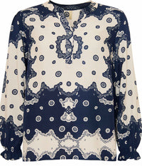 OFELIA SCARLET BLUSE I NAVY BLÅ