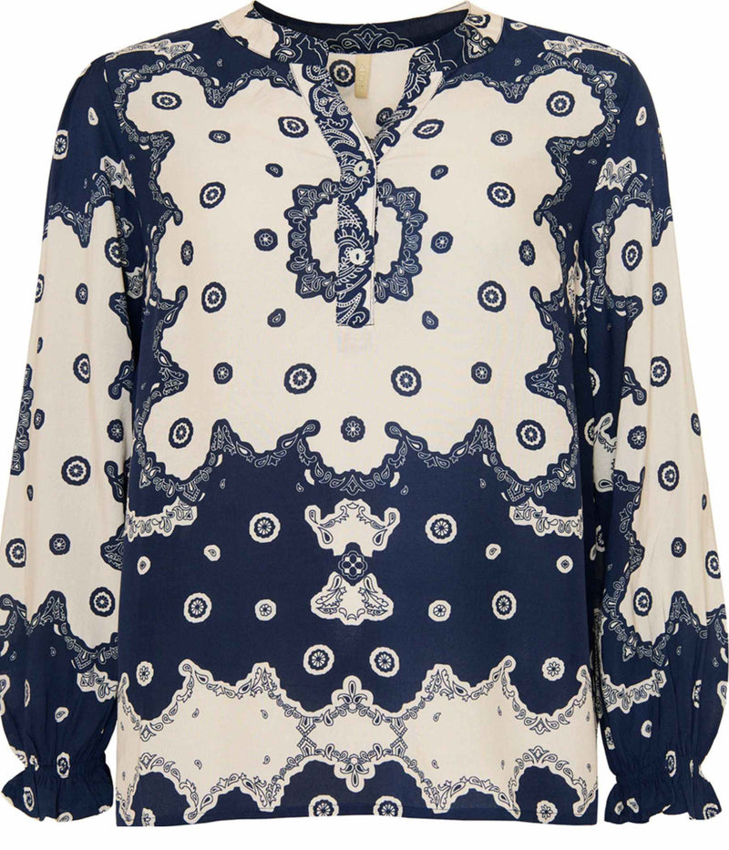 OFELIA SCARLET BLUSE I NAVY BLÅ