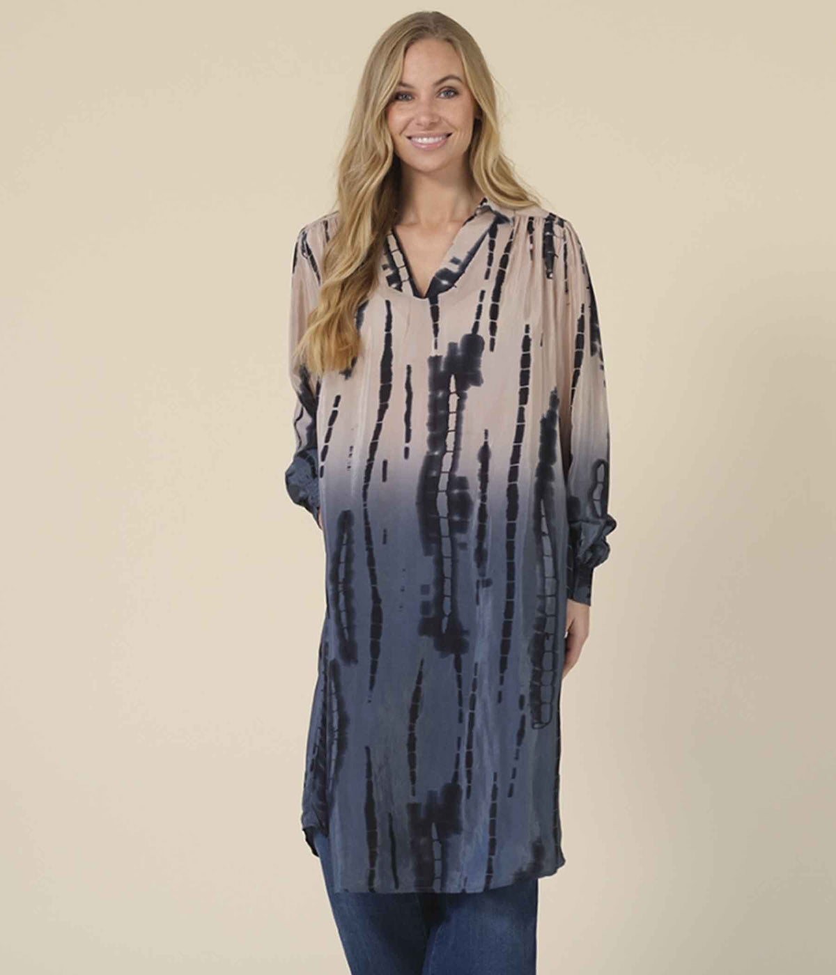 PREPAIR HALUNA DRESS IN BLUE AND SAND