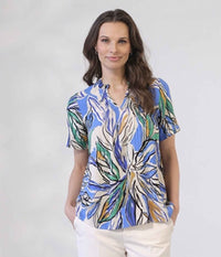 PREPAIR CORFU BLOUSE IN CREAM AND BLUE