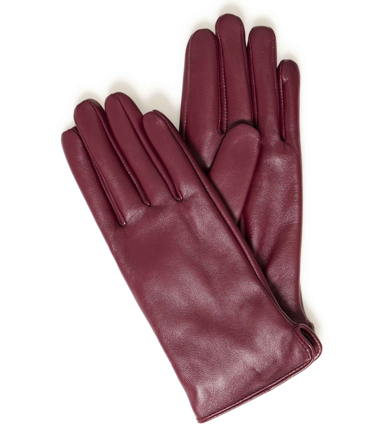 SKINDHANDSKER BAVANTE I MØRK BORDEAUX