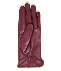 SKINDHANDSKER BAVANTE I MØRK BORDEAUX