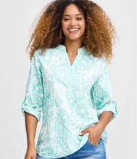 SORBET GABY BLOUSE IN POOL BLUE