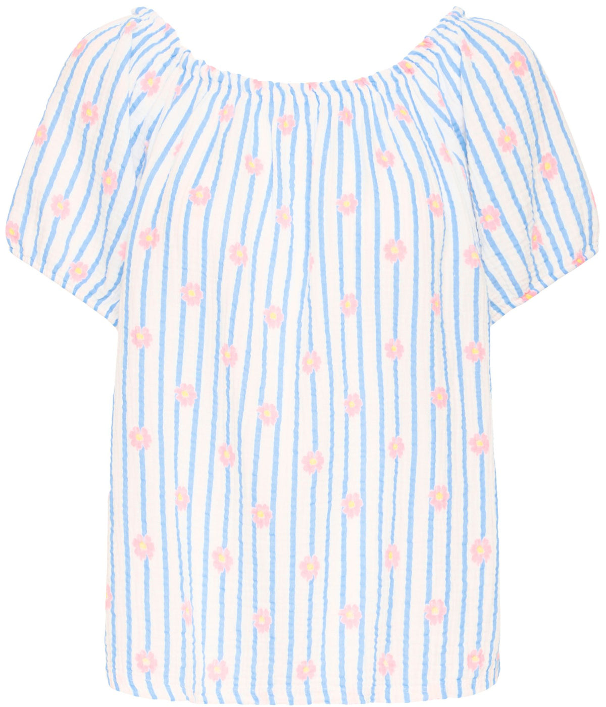 SORBET GISSELE BLUSE I HVID OG BLÅ