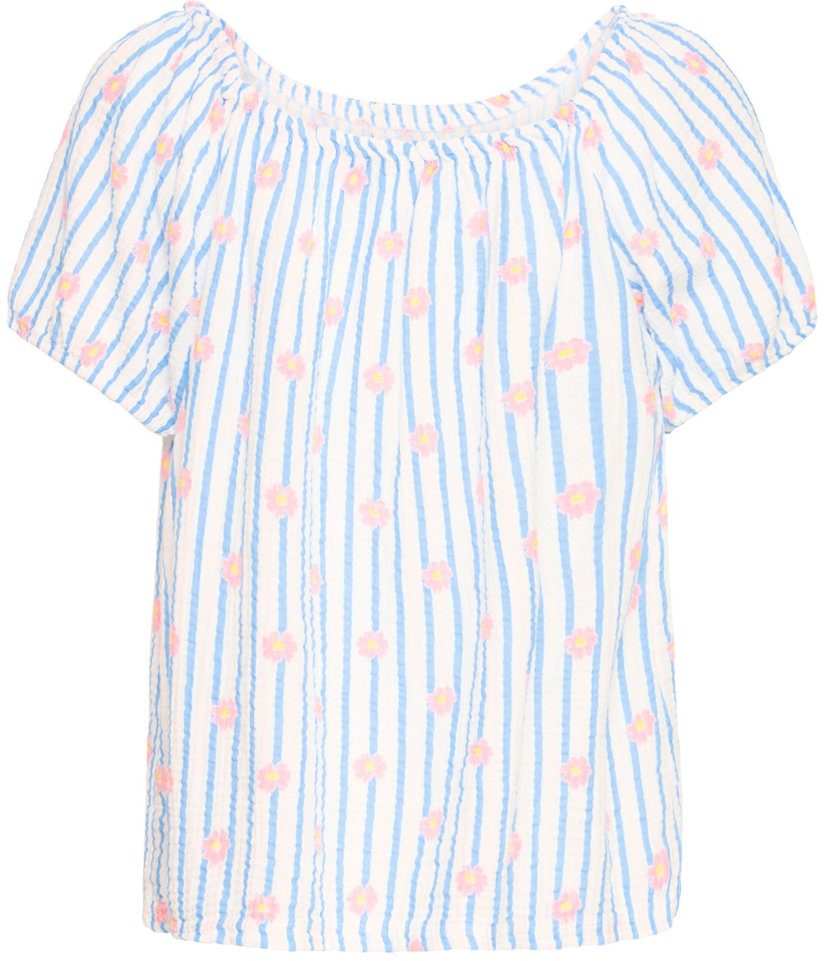 SORBET GISSELE BLUSE I HVID OG BLÅ