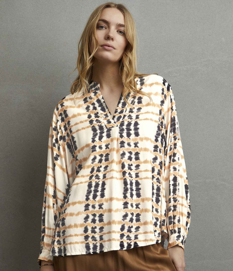 SOBET SBIRINA BLOUSE IN SAND YELLOW AND BLACK