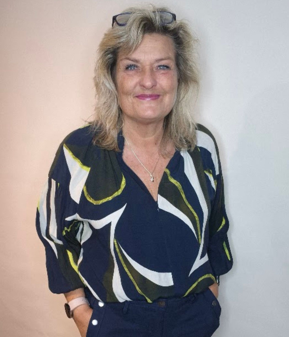 FRANSA LENA BLOUSE IN NAVY