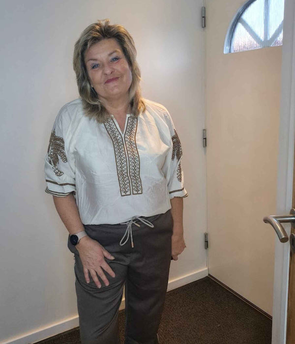 UXZUZ ONE-TWO ALLIE BLUSE I OFFWHITE