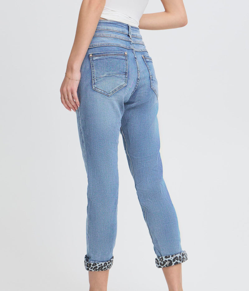 SOBET SUGAR JEANS MED LEOPARD DETALJER