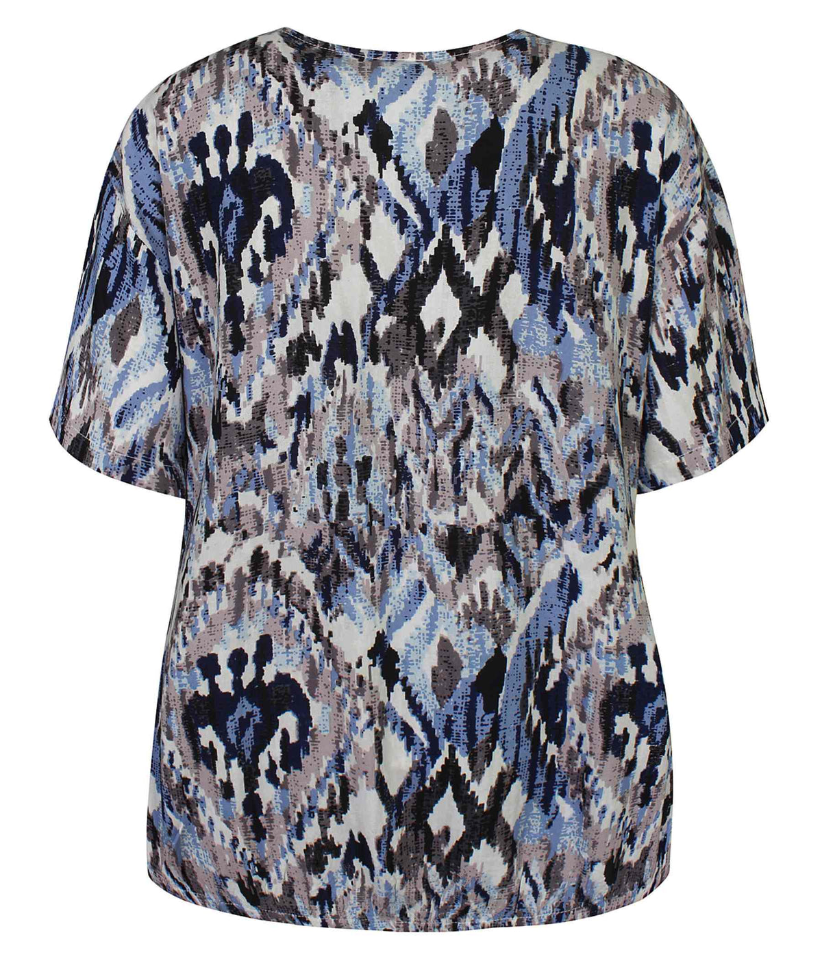 ZE-ZE RELLY BLUSE I BLÅ, SORT OG SAND