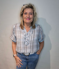 OFELIA PEPPA BLUSE I BLÅ