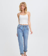 SOBET SUGAR JEANS MED LEOPARD DETALJER