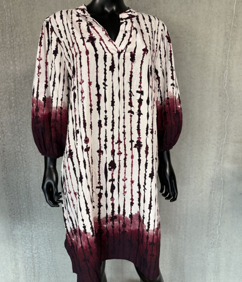 VANTING KJOLE I BORDEAUX OG OFFWHITE