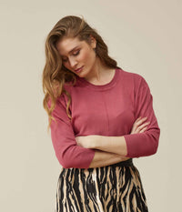 ZE-ZE NORMA KNITTED SWEATER IN SLATE ROSE