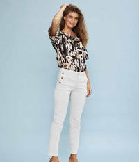 ZE-ZE TRUE PANTS IN WHITE 7/8