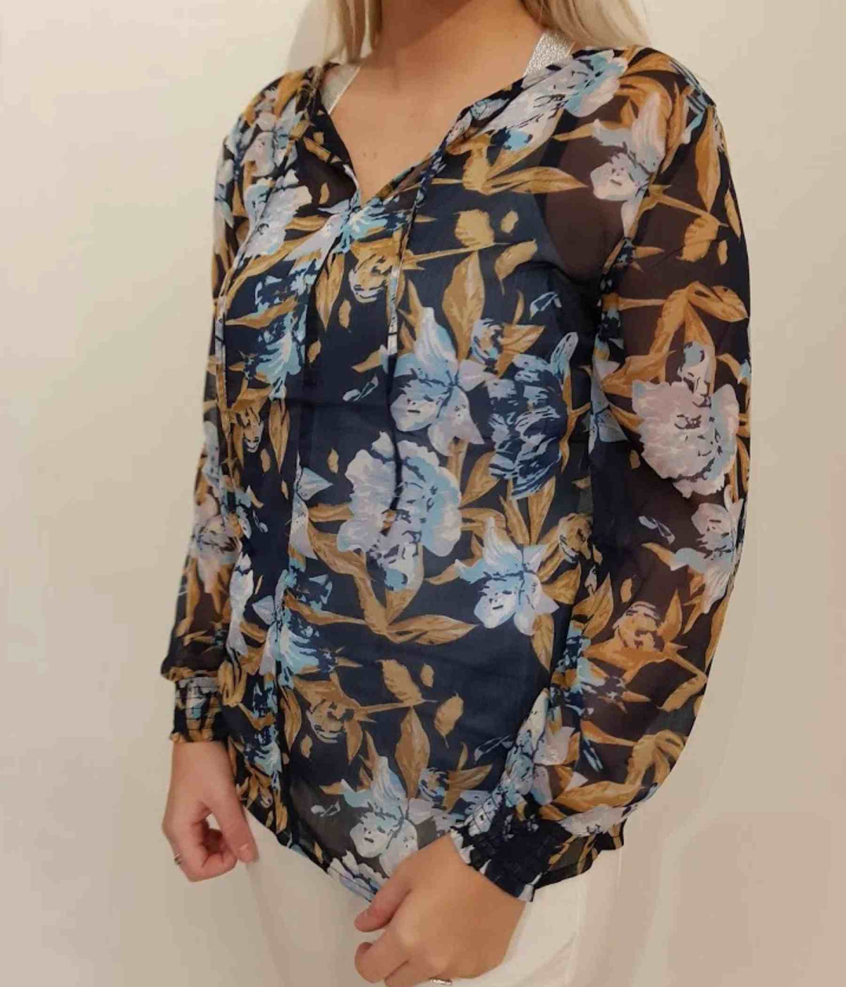 ZE-ZE ESAKI BLUSE I MARINEBLÅ