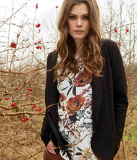ZE-ZE INN SWEATER JACKET IN BLACK