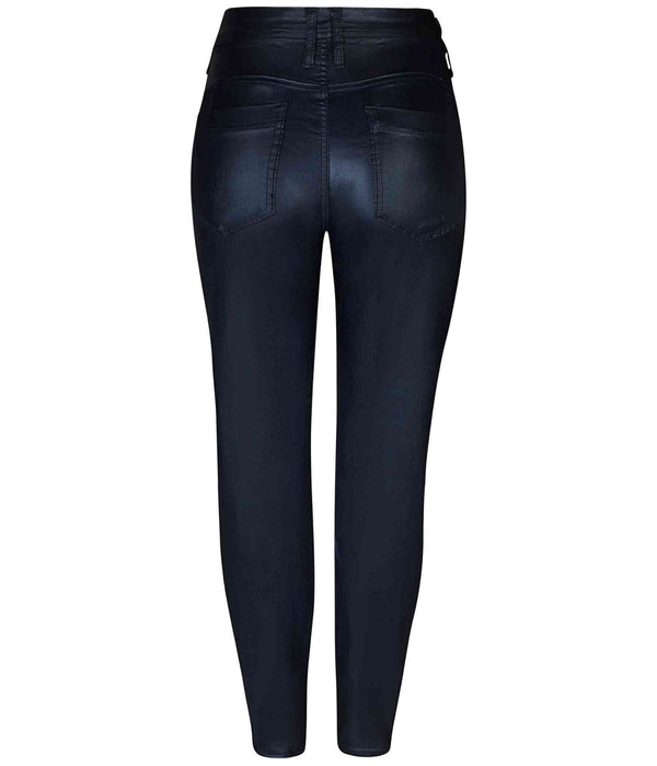 ZE-ZE SANNE COATED BUKSER I MØRKEBLLÅ