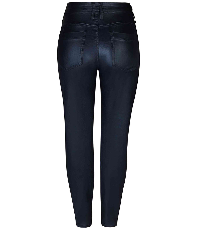 ZE-ZE SANNE COATED BUKSER I MØRKEBLÅ