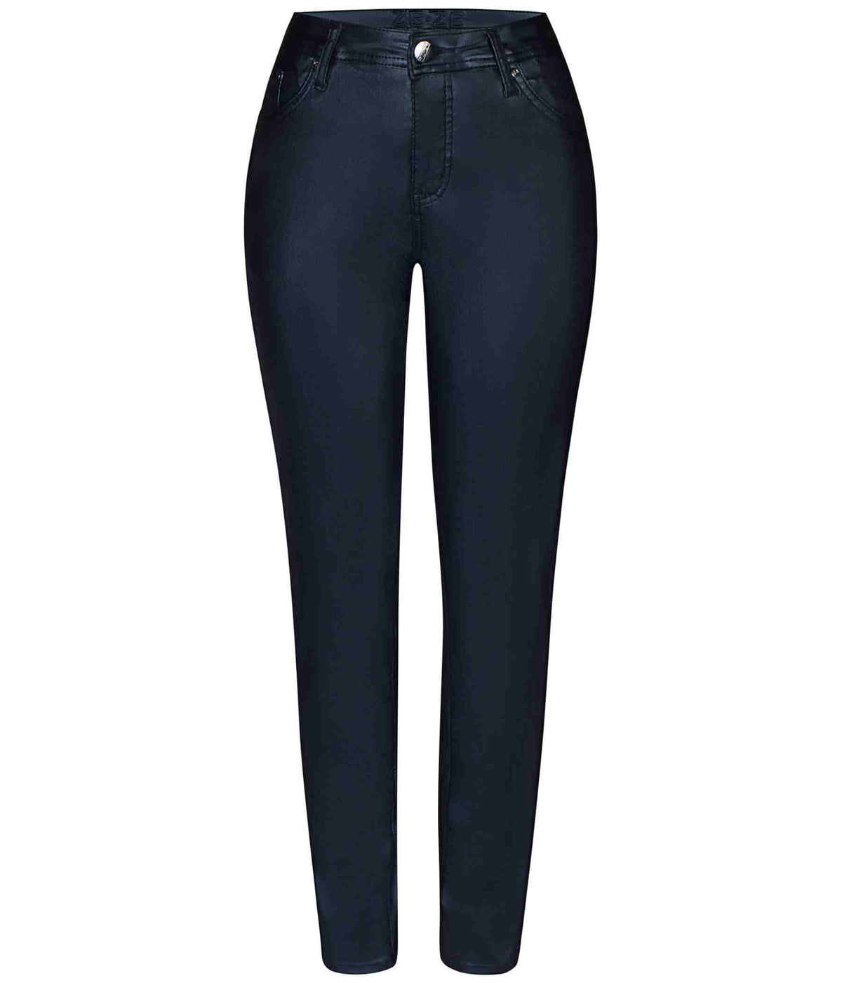 ZE-ZE SANNE COATED BUKSER I MØRKEBLLÅ