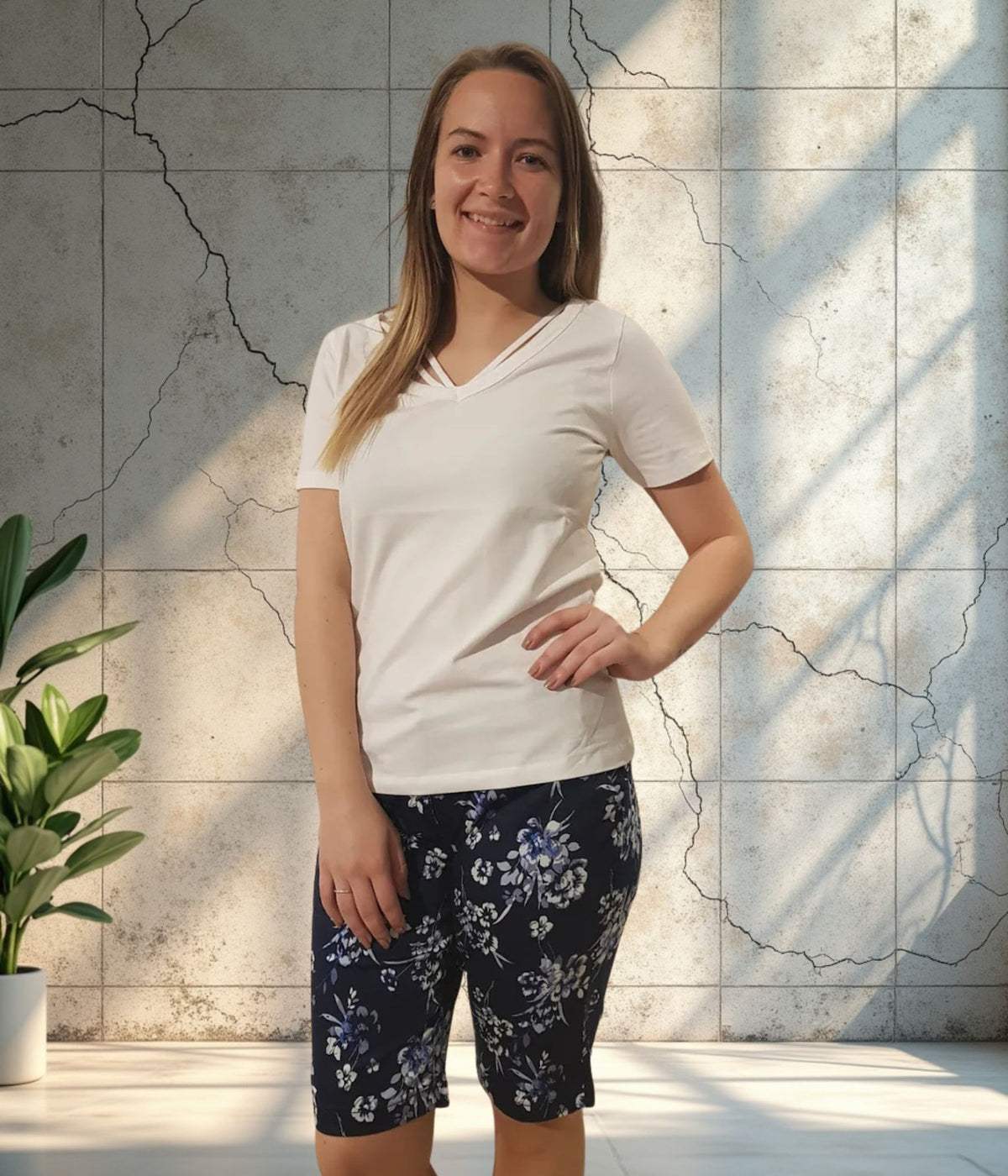ZE-ZE SANNE SHORTS I MARINEBLÅ.