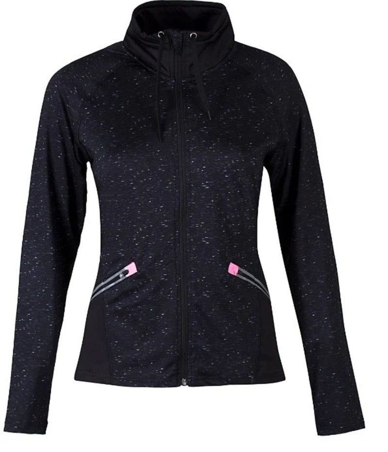 ZE-ZE TRÆNINGS JAKKE I SORT MED LYSERØD