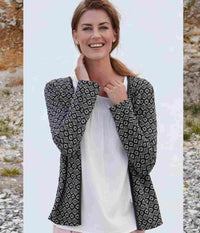ZE-ZE ULRIKA CARDIGAN SAND OG SORT
