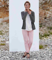 ZE-ZE ULRIKA CARDIGAN SAND OG SORT