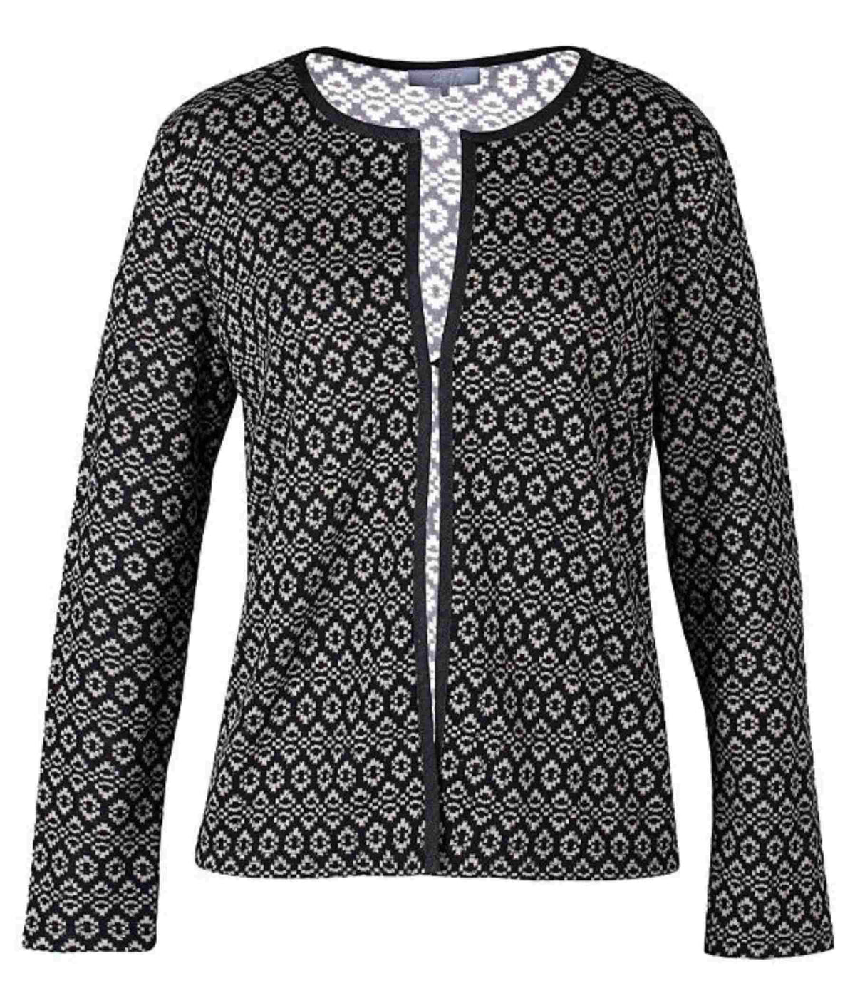 ZE-ZE ULRIKA CARDIGAN SAND OG SORT