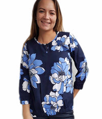 ZE-ZE SIGMA BLOUSE IN NAVY BLUE