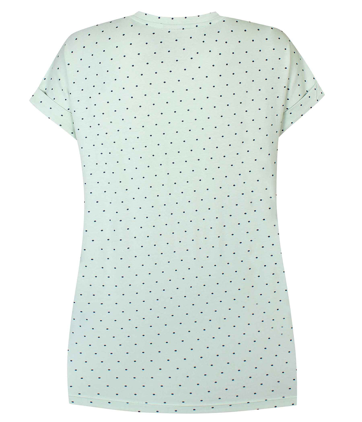 ZE-ZE FERAH T-SHIRT IN GREEN WITH BLACK DOTS