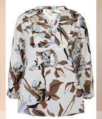 ZE-ZE DOT BLUSE I OFFWHITE OG BRUN