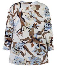 ZE-ZE DOT BLUSE I OFFWHITE OG BRUN