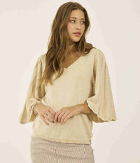 ZE-ZE DAMBIS STRIK BLUSE I LYSSAND