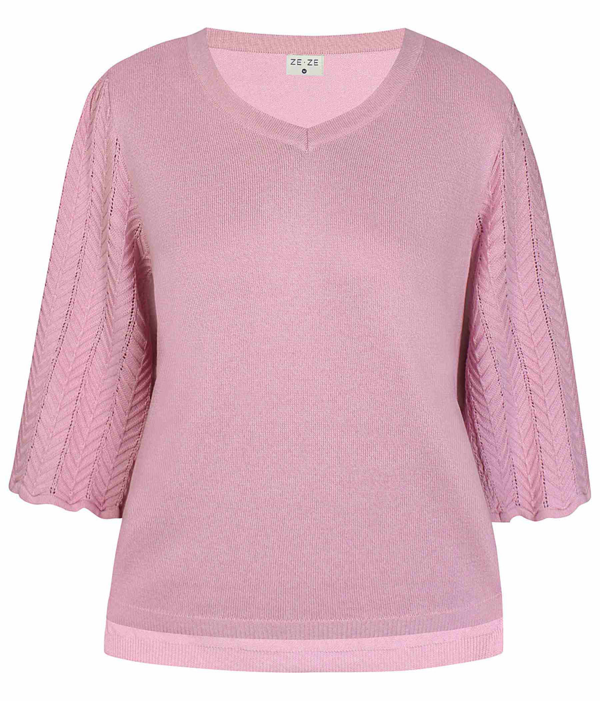 ZE-ZE DAMBIS STRIKBLUSE I ROSA