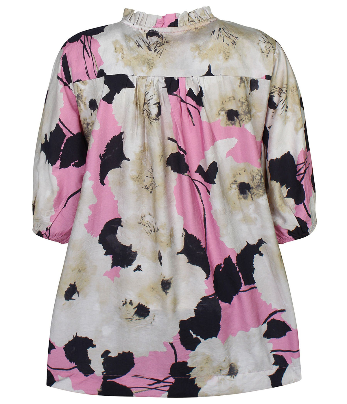 ZE-ZE DUNJA BLUSE I SAND OG PINK