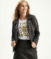 ZE-ZE COATED SKIRT IN BLACK