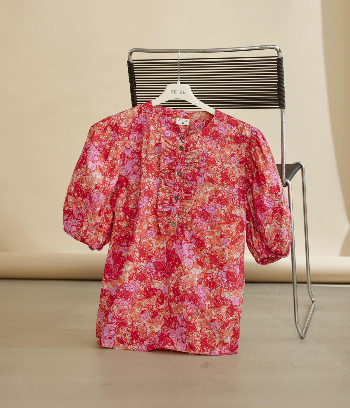 ZE-ZE KATLEN BLUSE I CORAL OG PINK