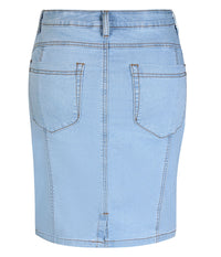 ZE-ZE LANCE JEANSNEDERDEL I LYS DENIMBLÅ MED INDBYGGET SHORTS