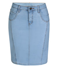 ZE-ZE LANCE JEANSNEDERDEL I LYS DENIMBLÅ MED INDBYGGET SHORTS