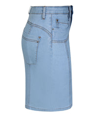 ZE-ZE LANCE JEANSNEDERDEL I LYS DENIMBLÅ MED INDBYGGET SHORTS