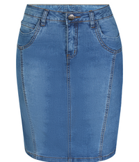 ZE-ZE LANCE JEANSNEDERDEL I DENIMBLÅ MED INDBYGGET SHORTS