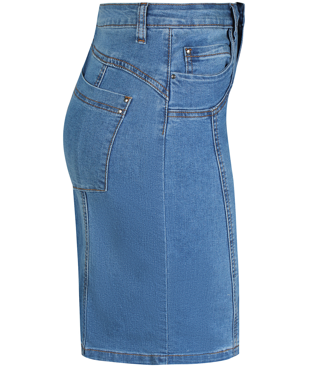 ZE-ZE LANCE JEANSNEDERDEL I DENIMBLÅ MED INDBYGGET SHORTS