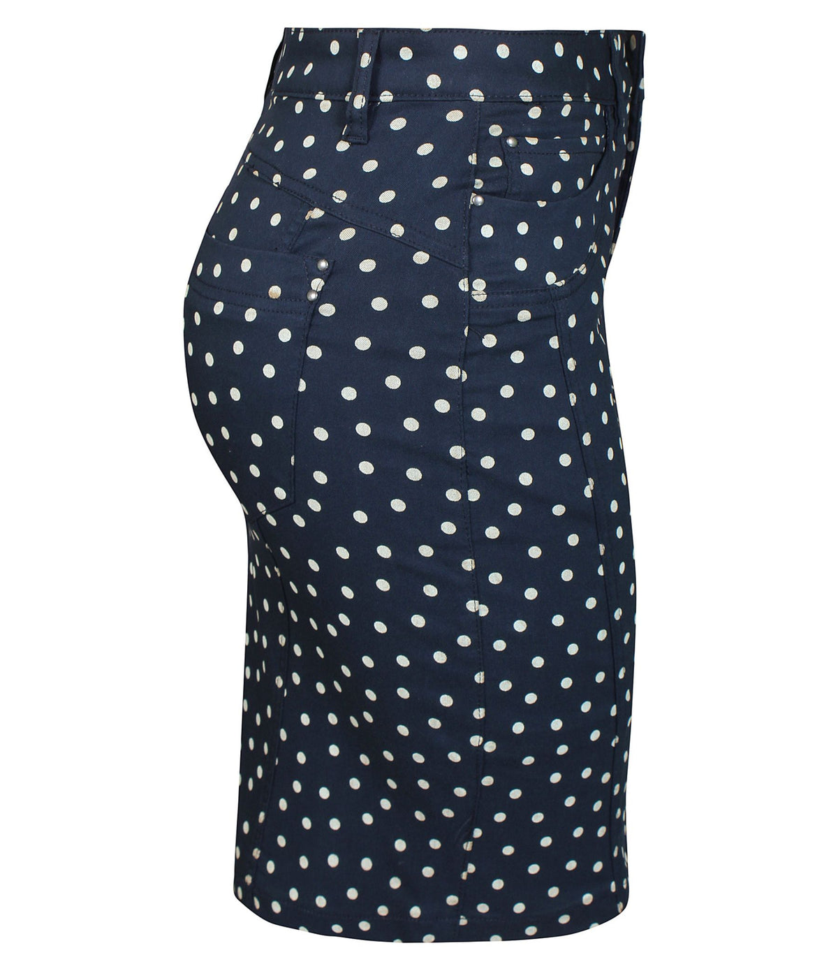 ZE-ZE LANCE NEDERDEL I NAVY MED HVIDE PRIKKER