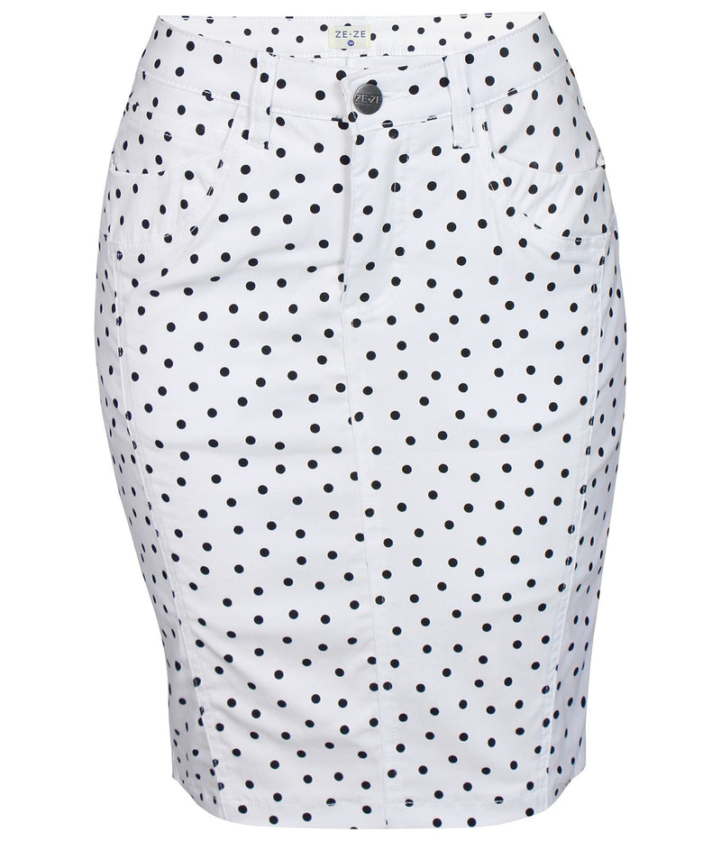 ZE-ZE LANCE NEDERDEL I HVID MED SORTE PRIKKER