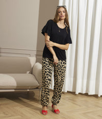 ZE-ZE LARA BUKSER I LEOPARD PRINT