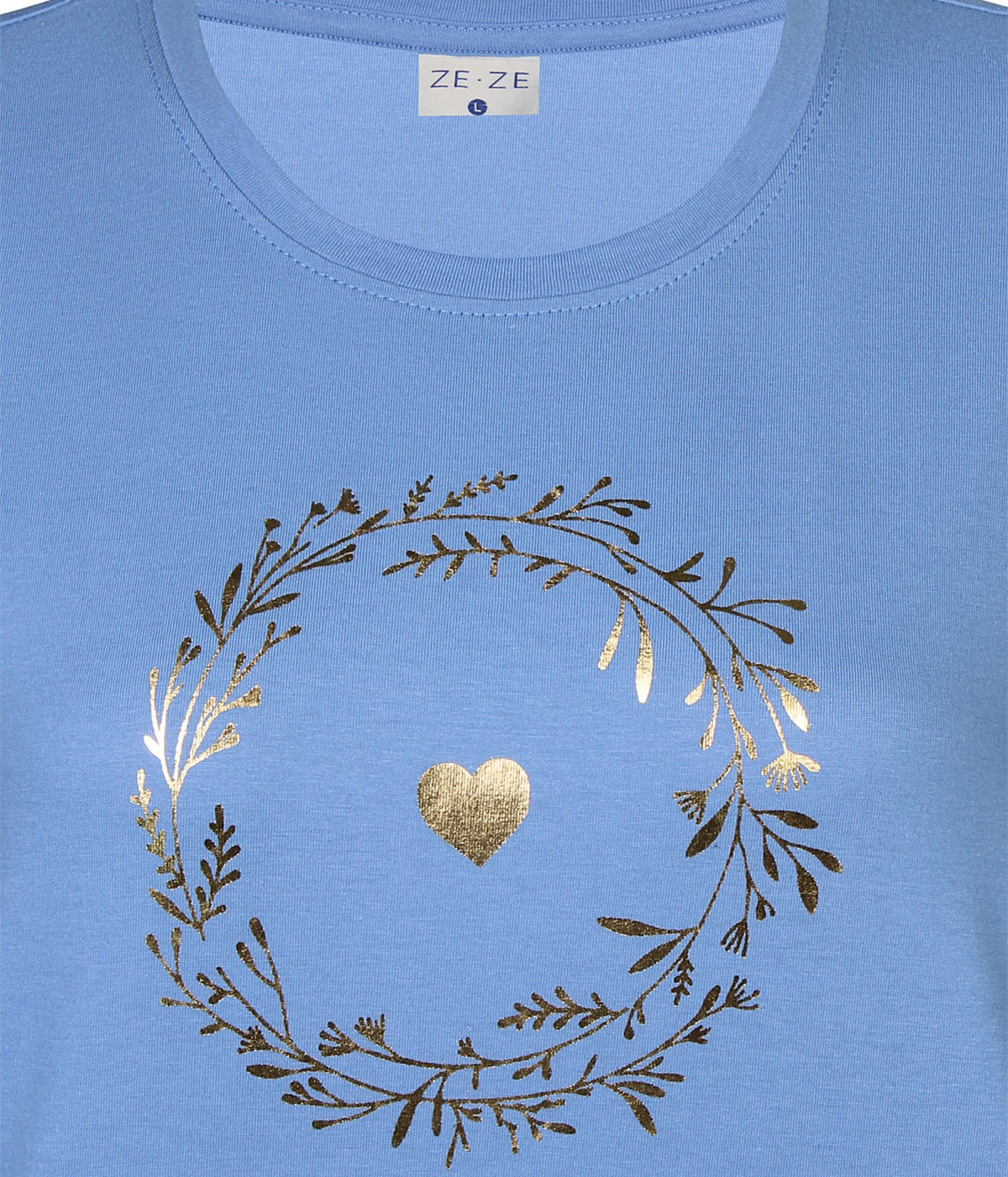ZE-ZE T-SHIRT I BLÅ