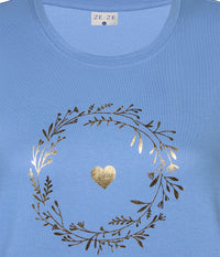 ZE-ZE T-SHIRT I BLÅ