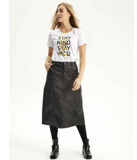 ZE-ZE COATED SKIRT IN BLACK